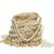 Beige pearl embroidered potli bag