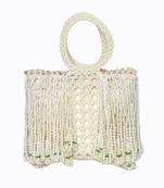 White pearl embroidered potli bag