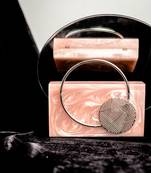 Baby pink Stone clutch