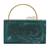 Green embroidered clutch