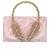 Pink embroidered clutch