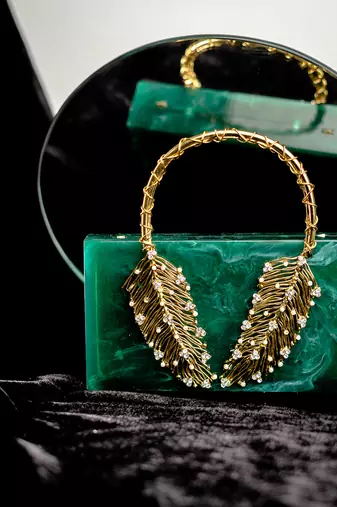 Green Stone clutch