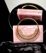 Baby pink Stone clutch