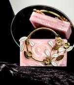 Baby pink Stone clutch