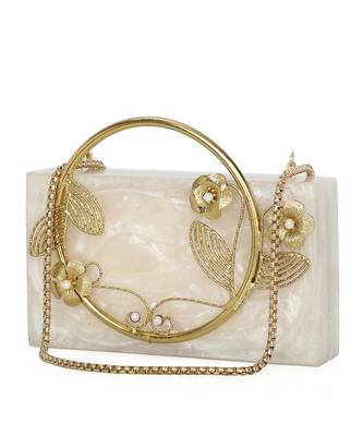 Beige Stone clutch 2