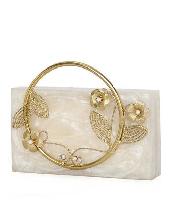Beige Stone clutch 5