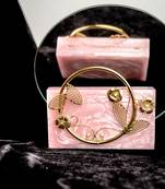 Baby pink Stone clutch