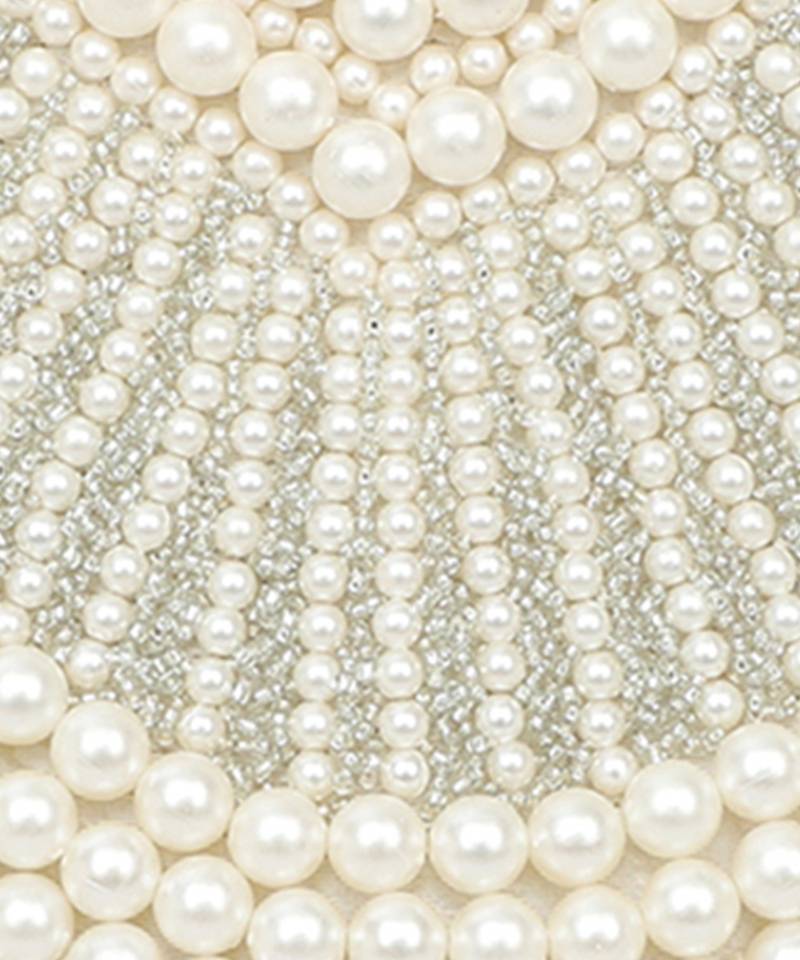 White embroidered pouch bag