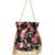 Black floral embroidered potli bag