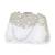 White stone embroidered clutch