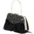 Black stone embroidered clutch