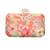 Pink floral embroidered clutch