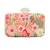 Pink floral embroidered clutch