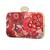 Red floral embroidered clutch