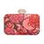 Red floral embroidered clutch