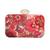 Red floral embroidered clutch