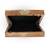Brown stone embroidered clutch