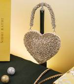 Gold sequin embroidered hand bag