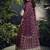 party wear wine viscous silk anarkali suit for women