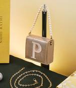 Gold customised 'p' synthetic clutch