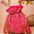 Pink sequin embroidered potli bag