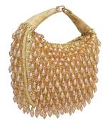 Gold beads embroidered clutch