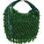 Green beads embroidered clutch