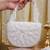 White floral embroidered clutch