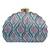 Blue floral printed clutch