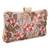 Pink floral embroidered clutch