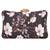 Black floral embroidered clutch