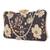 Black floral embroidered clutch