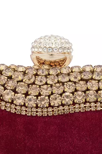 Maroon embroidered clutch