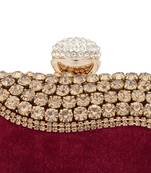 Maroon embroidered clutch