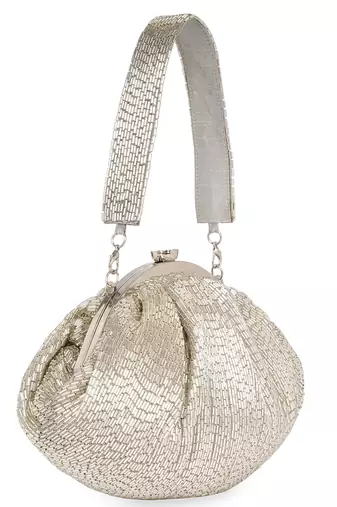 Silver embroidered potli bag
