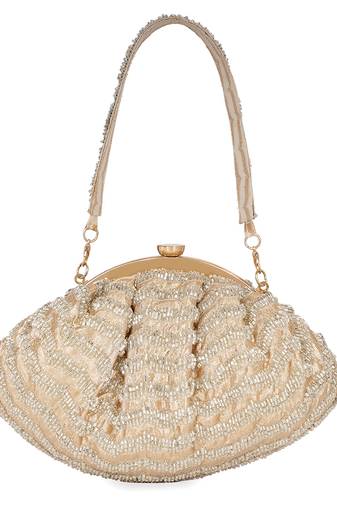 Gold beads embroidered potli bag