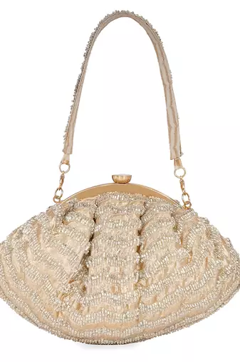 Gold beads embroidered potli bag