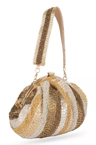 Gold embroidered potli bag