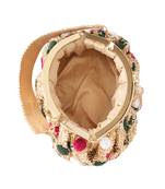 Gold floral embroidered potli bag