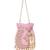 Pink sequin embroidered potli bag