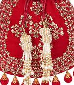 Red sequin embroidered potli bag