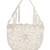 Silver floral embroidered hand bag