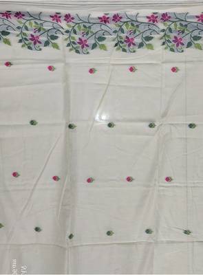 Mina Soft Cotton Jamdani Saree (White) 5