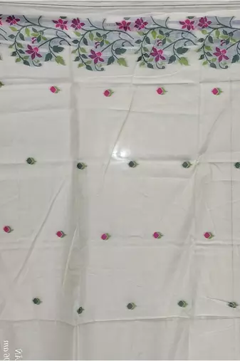 Mina Soft Cotton Jamdani Saree (White)
