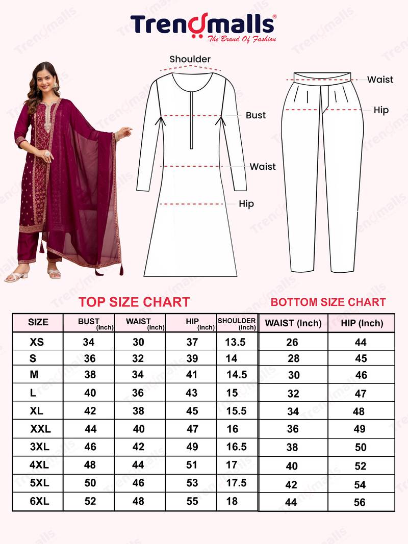 Jaquard Silk Embroidery Sequence Work Kurta Pant Set with Dupatta