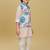 Beige printed cotton silk kurta pajama nehru jacket set