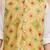 Yellow printed cotton silk kurta pajama nehru jacket set