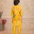 Yelow embelished cotton silk kurta pajama nehru jacket set