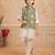 Olive green embelished cotton silk kurta pajama nehru jacket set