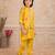 Yelow embelished cotton silk kurta pajama nehru jacket set